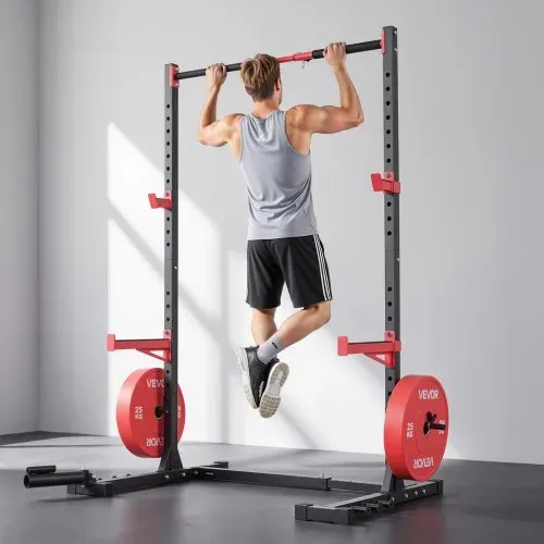 VEVOR Power Rack 445 kg Belastbar, multifunktionales Squat Rack für Heimfitnessstudio, Krafttrainingsgerät mit 6 Bandstiften & Landmine-Aufsatz & Sicherheitsstangen für Bankdrücken Kniebeugen – Bild 7