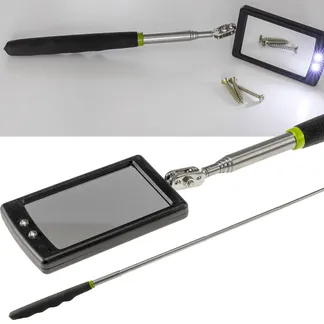 Teleskop Spiegel mit LED Beleuchtung Gesamtlänge 28-88cm, Spiegel 65x40mm Teleskop Spiegel mit LED Beleuchtung Gesamtlänge 28-88cm, Spiegel 65x40mm