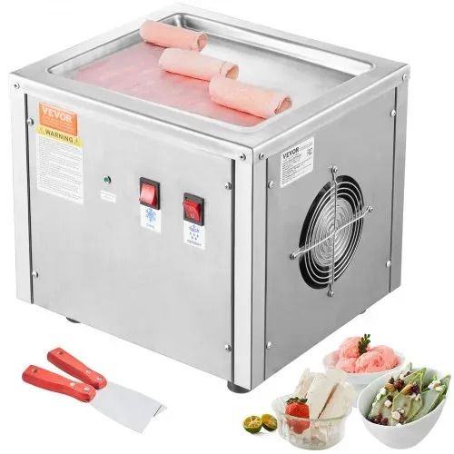 VEVOR Maschine für frittierte Eisrollen, 28 x 24 x 2 cm Pfanne zum Frittieren von Eis, Eismaschine mit Kompressor und 2 Schabern, zur Herstellung von Eis, Gefrorenem Joghurt und Eisrollen VEVOR Maschine für frittierte Eisrollen, 28 x 24 x 2 cm Pfanne zum Frittieren von Eis, Eismaschine mit Kompressor und 2 Schabern, zur Herstellung von Eis, Gefrorenem Joghurt und Eisrollen