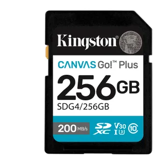 Kingston Technology Canvas Go! Plus 256GB SDXC Canvas Go Plus Gen4 200MB/s C10 UHS-I U3 V30 Kingston Technology Canvas Go! Plus 256GB SDXC Canvas Go Plus Gen4 200MB/s C10 UHS-I U3 V30