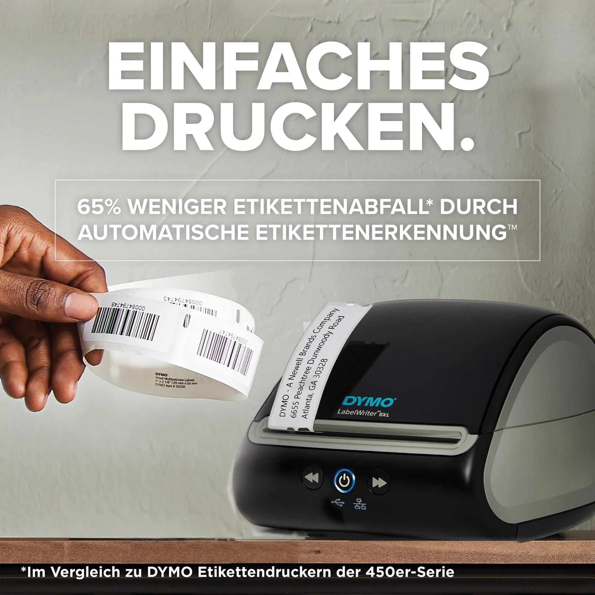 DYMO LabelWriter 5XL Etikettendrucker | automatische Etikettenerkennung | Beschriftungsgerätdas extrabreite Versandetiketten von AmazonDHL und mehr druckt | ideal für E-Commerce | EU-Stecker – Bild 5