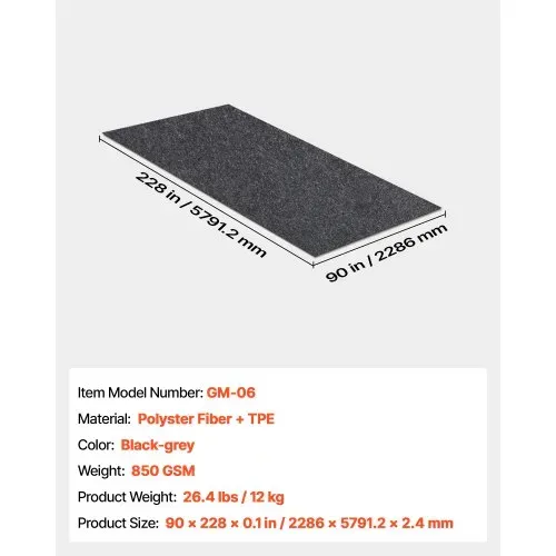 VEVOR Garagenbodenmatte 2286 x 5791,2 x 2,4 mm Werkstattboden 820-850 g/m² Garagenboden Filz & TPE Öl Auffangmatte Garagenmatte Servicematte Bodenschutz Bodenplatten für Garage – Bild 6