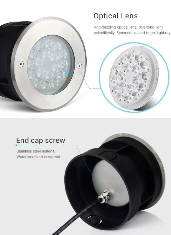 MiBoxer SYS-RD2 LED Subordinate Bodeneinbaustrahler 9W RGB+CCT mit Funk und WLAN – Bild 4