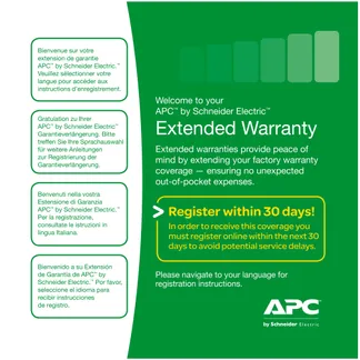 APC Service Pack 3 Year Extended Warranty 3 Jahr(e) APC Service Pack 3 Year Extended Warranty 3 Jahr(e)