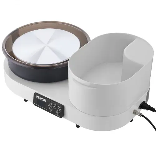 VEVOR Töpferscheibe Elektrisch 450 W, Töpferdrehmaschine 28 cm Drehteller, Töpfermaschine mit Fußpedal & 30–300 U/min Einstellbarer Drehzahl & Werkzeugbox, Ideal für Anfänger DIY-Tonkunst, Weiß – Bild 10