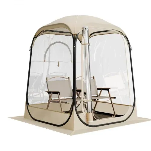 VEVOR Transparentes Zelt, 127x127x170 cm, Pop-up-Zelt für 1–2 Personen, Sportzelt mit Bodenmatte & oberer Abdeckung, Outdoor-Bubble-Zelt, Campingunterstand für Veranstaltungen, Angeln, Jubeln – Bild 8
