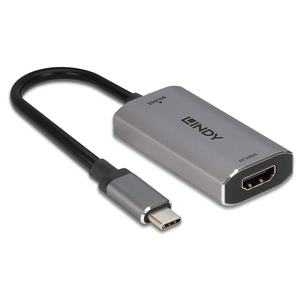 Lindy 43327 Videokabel-Adapter 0,11 m USB Typ-C HDMI Schwarz, Grau – Bild 3