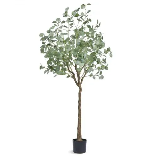 VEVOR Eukalyptus Künstlich 80x80x181cm Kunstpflanze PE Künstliche Pflanzen Fake Plastikpflanzen im Topf Kunstblume Geruchslos wasserdicht zur Dekoration von Schlafzimmer Arbeitszimmer Wohnzimmer – Bild 9