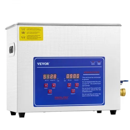 VEVOR Ultraschallreiniger Ultraschall Reiniger 6L Ultrasonic Cleaner Ultraschallreinigungsgerät Edelstahl mit Digitaler Anzeige für Schmuck Brillen und Zähne – Bild 9