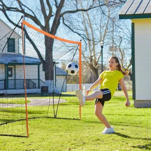 VEVOR Tragbares Fußballtor Soccertor Fußballnetz 3,66 x 1,83 m für den Garten, Übungsfußballnetz Trainingstor-Set mit Stahl-Glasfaserstruktur, Allwetter-Fußballtore mit Tragetasche, Orange – Bild 7