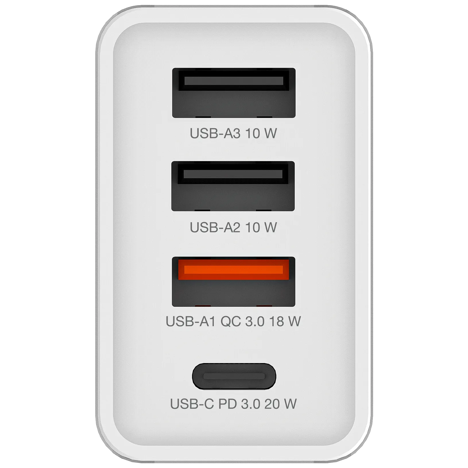 Ladeadapter Verbatim ''CHR-30EU2'', 30W, weiß, 2xUSB-A, 1xUSB-A QC, 1xUSB-C PD – Bild 4