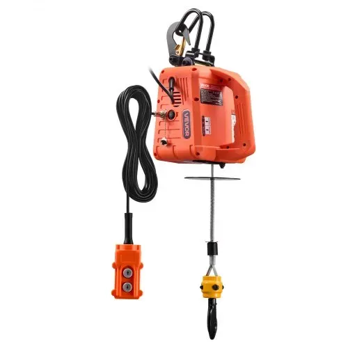 VEVOR Elektrische Seilwinde, 500 kg Tragkraft, 3-in-1 Elektro-Hebezeug, 1500 W, 7,6 m Hubhöhe, 5 m/min, mit manueller, kabelgebundener & kabelloser Fernbedienung für Fabrik, Lager & Garage – Bild 9