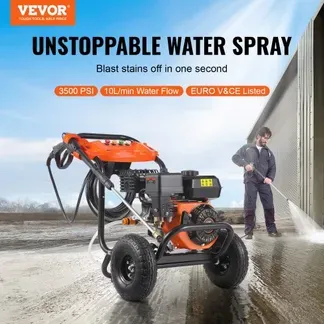 VEVOR Benzin-Hochdruckreiniger, 3500 PSI 10 L/min, 2,6 GPM Terrassenreinger mit Aluminiumpumpe, Hochdruckpistole & Verlängerungsstab, 5-Düsen-Set, für Autos, Zäune, Häuser, Einfahrten, Terrassen VEVOR Benzin-Hochdruckreiniger, 3500 PSI 10 L/min, 2,6 GPM Terrassenreinger mit Aluminiumpumpe, Hochdruckpistole & Verlängerungsstab, 5-Düsen-Set, für Autos, Zäune, Häuser, Einfahrten, Terrassen