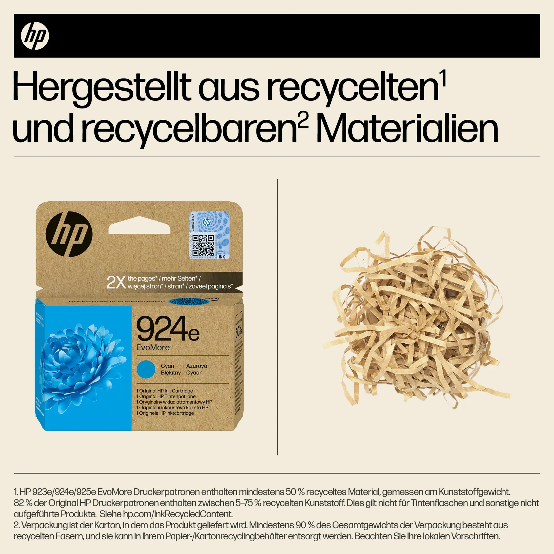 HP 924e EvoMore Cyan Original Druckerpatrone – Bild 3