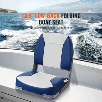 VEVOR Bootssitz 48 cm Bootsstuhl mit niedriger Rückenlehne, Klappbarer Bootsstuhl mit Verdickter Schwammpolsterung und Scharnier, Herunterklappbarer Bootskapitänsstuhl für Fischerboot, Ausflugsboot VEVOR Bootssitz 48 cm Bootsstuhl mit niedriger Rückenlehne, Klappbarer Bootsstuhl mit Verdickter Schwammpolsterung und Scharnier, Herunterklappbarer Bootskapitänsstuhl für Fischerboot, Ausflugsboot