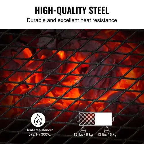 VEVOR BBQ Gills Holzkohlegrill Klappgrill Tischgrill 570 x 285 x 230 mm, 6 kg Belastbar Tragbarer Reisegrill Outdoor Campinggrill 300 ℃, Grillgitter + Grillplatte für Gartenpartys, Picknick, Terasse – Bild 2