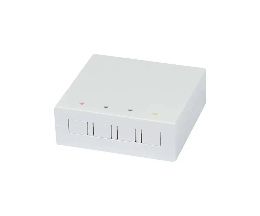 LWL-FTTH Wandgehäuse, für 4 Kupplungen SC-S oder LC-D 80×80 mit Kabelführung, DIN-Rail/Wand, Crimp, Synergy 21 LWL-FTTH Wandgehäuse, für 4 Kupplungen SC-S oder LC-D 80×80 mit Kabelführung, DIN-Rail/Wand, Crimp, Synergy 21