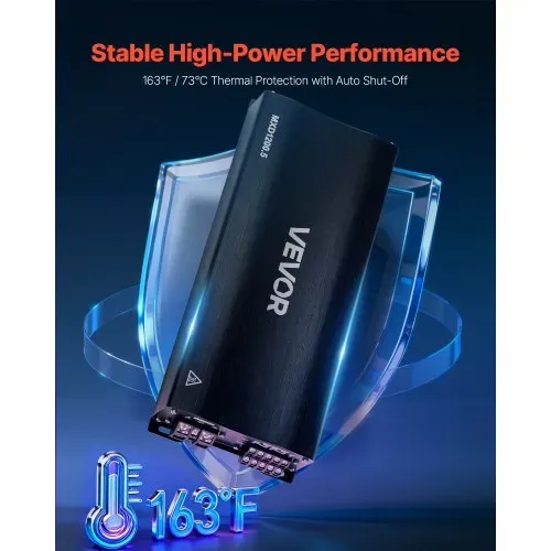 VEVOR Autoverstärker 5-Kanal, Endstufe Klasse D Überbrückbar, Max. 4 x 100 W an 4 Ohm / 4 x 200 W an 2 Ohm + 1 x 1000 W an 2 Ohm / 1 x 500 W an 4 Ohm, Hochleistungsverstärker für Fahrzeuge – Bild 3