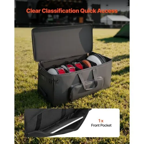 VEVOR Schlagzeugtasche, Drummer Hardware Bag, 1010x510x440 mm, mit 6 herausnehmbaren Trennwänden, Rollen & 3 Außentaschen, wasserabweisend & gepolstert, sicherer Transport von Equipment & Instrumente – Bild 3