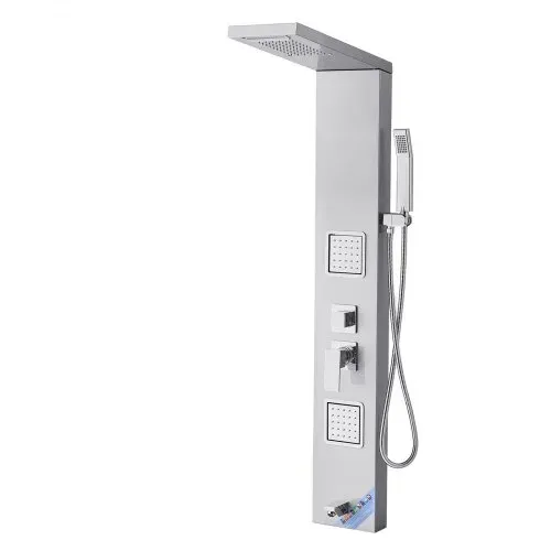 VEVOR Duschpaneel-Turmsystem (5 Modi) mit Regenwasserfall-Duschkopf, (1345 mm) Duschsäule aus 304 Edelstahl, Regenmassagesystem zur Wandmontage, mit Handbrause & Wannenauslauf & 2 Körperdüsen – Bild 8