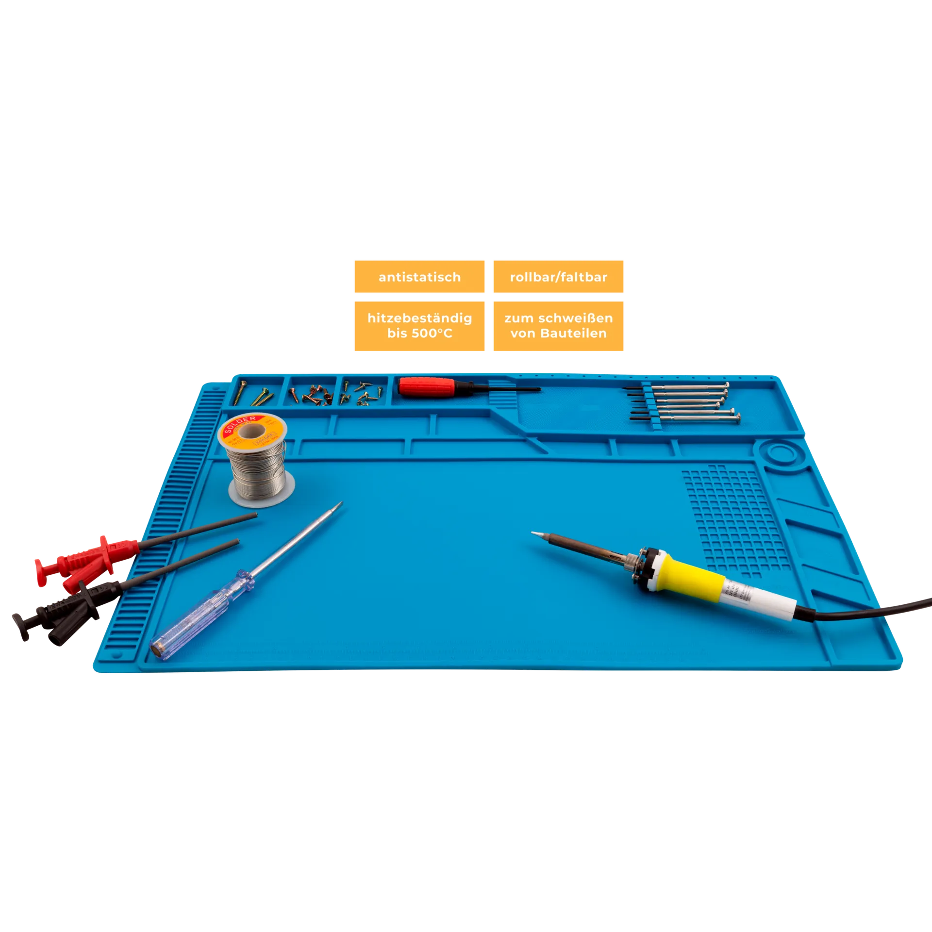 Silikon-Lötmatte McPower ''LM-18'' 55x35cm, Hitzebeständig, Antistatisch – Bild 5