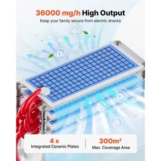 VEVOR Ozongenerator 36000mg/h, Industrielles Ozongerät mit 15s Startverzögerung Wasser-Ozonisierung & Fernbedienung, Ozonisator für Max. 300㎡, Ozon-Luftreiniger gegen Gerüche für Auto Hotel Wohnung VEVOR Ozongenerator 36000mg/h, Industrielles Ozongerät mit 15s Startverzögerung Wasser-Ozonisierung & Fernbedienung, Ozonisator für Max. 300㎡, Ozon-Luftreiniger gegen Gerüche für Auto Hotel Wohnung