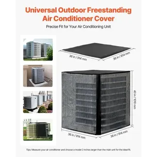 VEVOR Klimaanlagenabdeckung, 914 x 914 x 1010 mm, Schutzabdeckung, zweilagig, Schutzhülle, abnehmbares Dach, wasserdichtes Polyester, universeller HVAC-Schutz für Außenklimaanlagen, schwarz VEVOR Klimaanlagenabdeckung, 914 x 914 x 1010 mm, Schutzabdeckung, zweilagig, Schutzhülle, abnehmbares Dach, wasserdichtes Polyester, universeller HVAC-Schutz für Außenklimaanlagen, schwarz