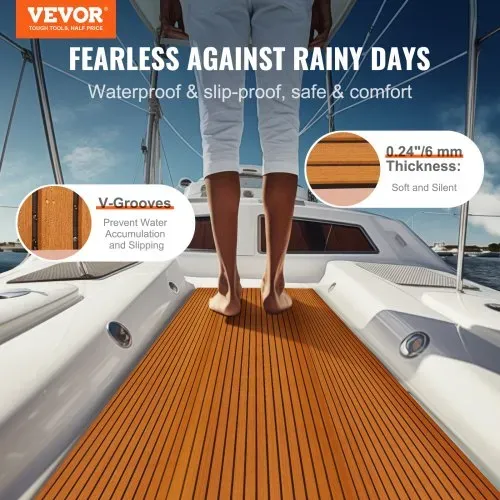 VEVOR Bootsbodenbelag, EVA-Schaum-Bootsdeck 2400 x 1160 x 6 mm, rutschfester selbstklebender Bodenbelag, 27840 cm² großer Marineteppich für Boote, Yachten, Pontons, Kajakdecks VEVOR Bootsbodenbelag, EVA-Schaum-Bootsdeck 2400 x 1160 x 6 mm, rutschfester selbstklebender Bodenbelag, 27840 cm² großer Marineteppich für Boote, Yachten, Pontons, Kajakdecks