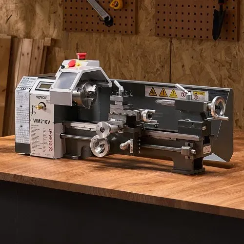 VEVOR Metalldrehmaschine, 21x37 cm, 550 W, 0-2500 U/min Variable Geschwindigkeit, Tischdrehmaschine, für die Bearbeitung von Präzisionsteilen, Imperial-Metrisch-Gewinde, Weichmetalle, Kunststoffe – Bild 7