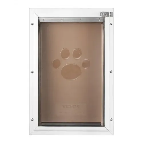 VEVOR Haustierklappe Hundeklappe aus Aluminiumrahmen mit Schloss & Klappensystem 287 x 407 mm, wetterfeste Hundeklappe Haustiertüre geeignet für Katzen Hunde Kätzchen (Weiß-M) einfache Montage – Bild 10