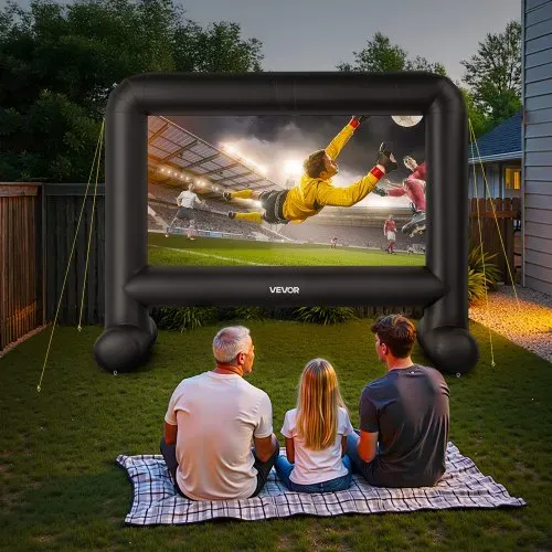 VEVOR aufblasbare Filmleinwand Projektion Beamer Leinwand aus 600D, Projektionsleinwand mit tragbarer Aufbewahrungstasche, 16:9, Filmprojektion für Heimkino Mottoparty Poolspaß (354 x 130 x 290 cm) – Bild 7
