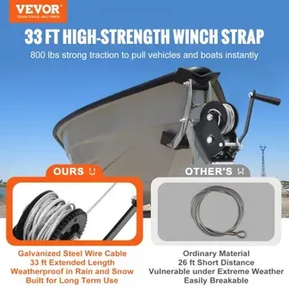 VEVOR Seilwinde 362,8kg Handseilwinde 173x126x119mm Bootswinde 2-Wege-Ratsche/1-Gang Handwinde mit ca. 10m Stahlseil Gurtwinde mit ergonomischen Griff Handseilzug Winde für Fahrzeuge und Boote VEVOR Seilwinde 362,8kg Handseilwinde 173x126x119mm Bootswinde 2-Wege-Ratsche/1-Gang Handwinde mit ca. 10m Stahlseil Gurtwinde mit ergonomischen Griff Handseilzug Winde für Fahrzeuge und Boote