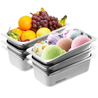 VEVOR Gastronormbehälter, Edelstahl Behälter 6 Stk. 1/3 Größe 326 x 177 x 99 mm Speisebehälter, kommerzieller Dampfpfanne Warmhaltebehälter 3,84 L Tiefe, Hotelpfanne Tisch Food Pan Buffet VEVOR Gastronormbehälter, Edelstahl Behälter 6 Stk. 1/3 Größe 326 x 177 x 99 mm Speisebehälter, kommerzieller Dampfpfanne Warmhaltebehälter 3,84 L Tiefe, Hotelpfanne Tisch Food Pan Buffet