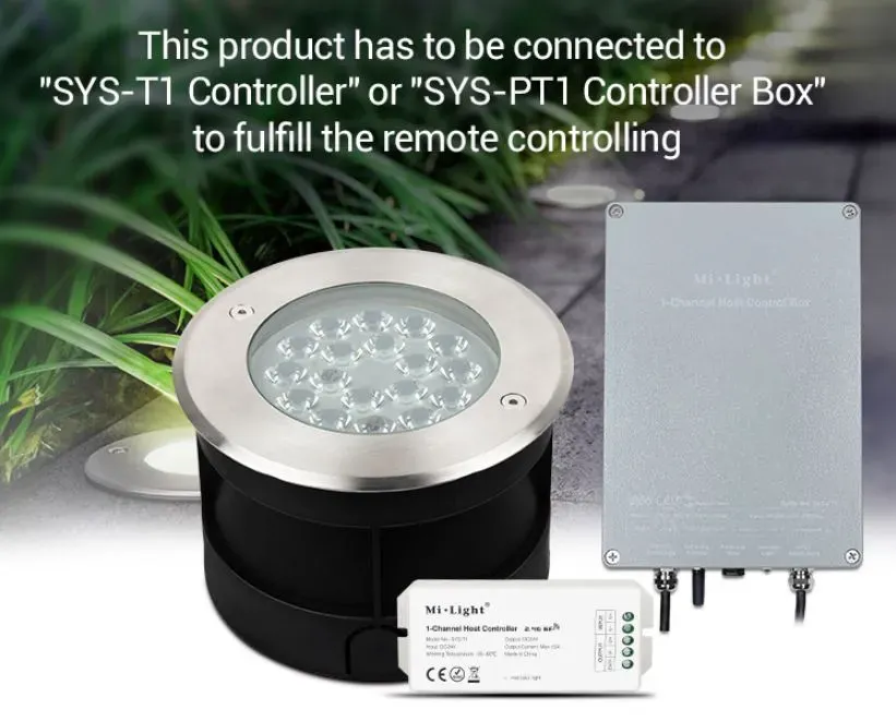 MiBoxer SYS-RD2 LED Subordinate Bodeneinbaustrahler 9W RGB+CCT mit Funk und WLAN – Bild 3