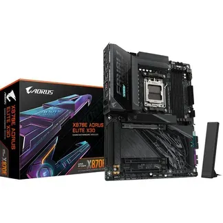GIGABYTE X870E AORUS ELITE X3D Mainboard – Unterstützt AMD Ryzen 9000 Prozessoren, 16+2+2-Phasen Digital-VRM, bis zu 9000 Hz DDR5 (OC), 2 x PCIe 5.0 + 2 x PCIe 4.0, Wi-Fi 7, 5 GbE LAN, USB 4 GIGABYTE X870E AORUS ELITE X3D Mainboard – Unterstützt AMD Ryzen 9000 Prozessoren, 16+2+2-Phasen Digital-VRM, bis zu 9000 Hz DDR5 (OC), 2 x PCIe 5.0 + 2 x PCIe 4.0, Wi-Fi 7, 5 GbE LAN, USB 4