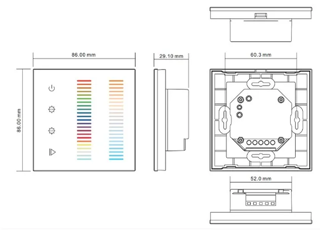 Synergy 21 LED Serie EOS 05 5-Kanal Wandtaster RGB-WW (RGB-CCT) Synergy 21 LED Serie EOS 05 5-Kanal Wandtaster RGB-WW (RGB-CCT)