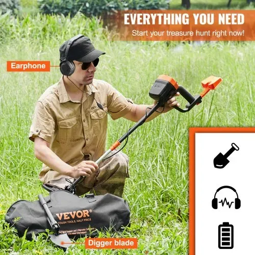 VEVOR Metalldetektor Kit für Erwachsene Multifunktionaler Profi-Detektor mit 2 Modi Metallsuchgerät wasserdichte 20,3cm Spule für Größere Tiefe, mit Schaufel und Tragetasche – Bild 5