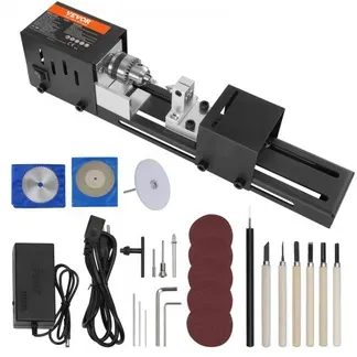 VEVOR Mini Drehbank 96W Drechselbank Max. Drehdurchmesser 70mm Drechselmaschine Spindeldrehzahl 4250–8500U/min Kopierdrechselbank mit 7-Gang-Einstellung Drehbank mit komplettem Zubehör VEVOR Mini Drehbank 96W Drechselbank Max. Drehdurchmesser 70mm Drechselmaschine Spindeldrehzahl 4250–8500U/min Kopierdrechselbank mit 7-Gang-Einstellung Drehbank mit komplettem Zubehör