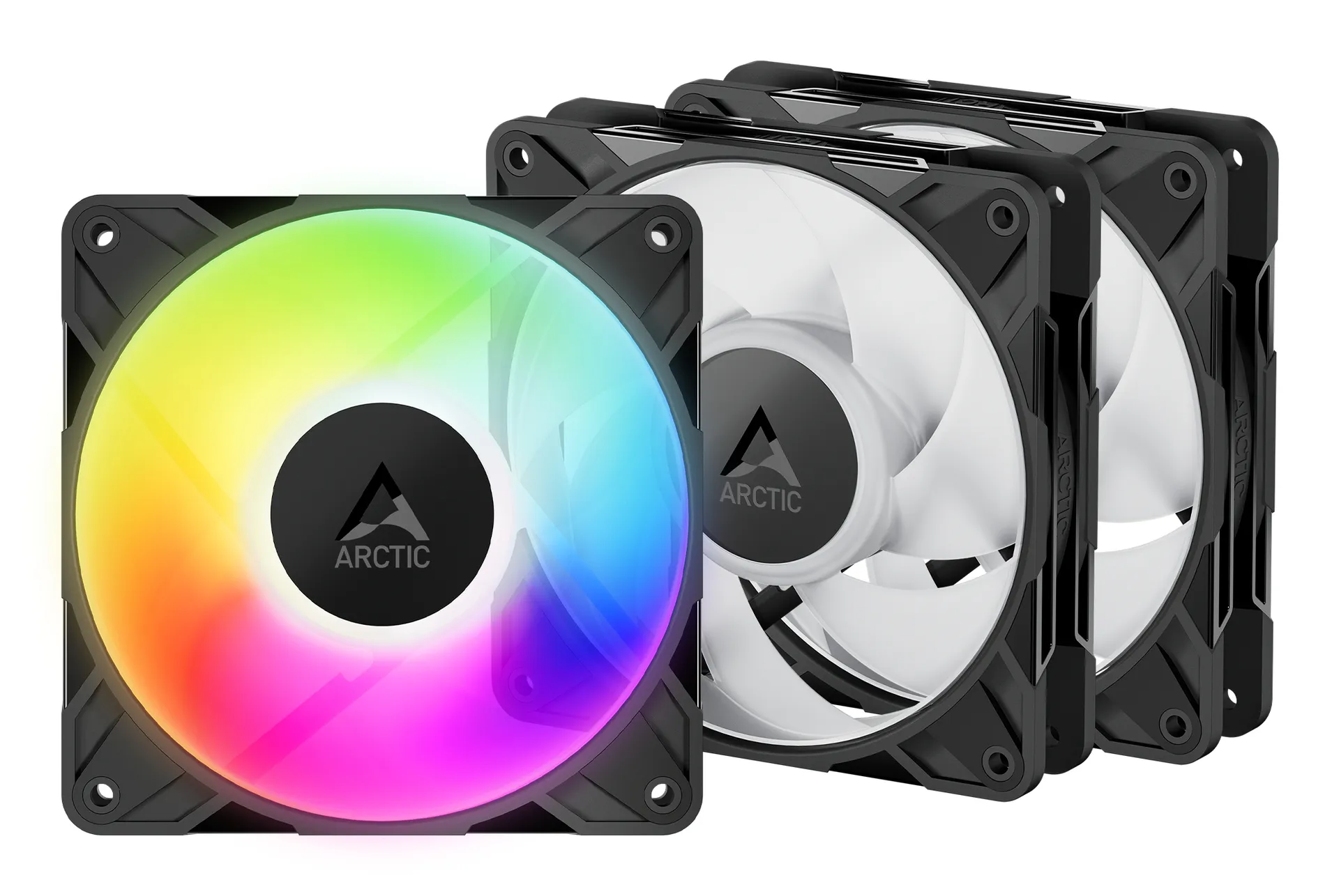 ARCTIC Freezer P12 Pro A-RGB – 3 Pack – 120 mm A-RGB PWM-Lüfter mit Kabelsplitter ARCTIC Freezer P12 Pro A-RGB – 3 Pack – 120 mm A-RGB PWM-Lüfter mit Kabelsplitter