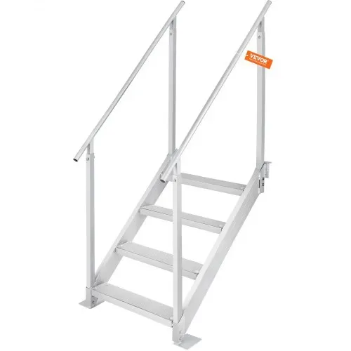 VEVOR 4-stufige Badeleiter mit zwei Handläufen Bootsleiter 800x1850x1750mm Poolleiter aus Aluminiumlegierung Treppenleiter 250kg Tragfähigkeit 55x10cm Pedale Ideal für Häfen Boot Schwimmbäder – Bild 9