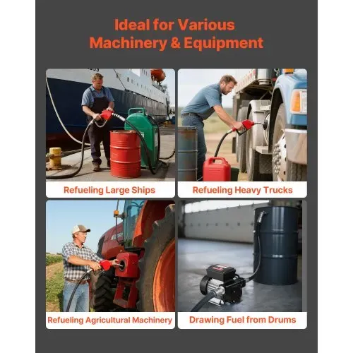 VEVOR Kraftstofftransferpumpe, 230V AC, elektrische Diesel-Transferpumpe, 60 L/min, maximale Saughöhe 2,4 m, maximale Förderhöhe 13,7 m, für Kerosin, Biodiesel, landwirtschaftliche Maschinen – Bild 5