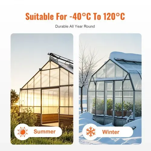 VEVOR 24er-Set Gewächshausplatten aus Polycarbonat, 1210 x 605 x 4 mm Stegplatten, wasserdichte UV-geschützte gewellte Hohlkammerplatten, schlagfeste, transparente Dachplatten für Gewächshaus/Garten – Bild 3