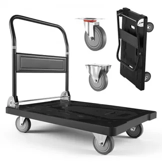 VEVOR Plattformwagen Klappbar 454 kg, Transportwagen mit Lenkrolle, Handwagen mit Rutschfester Ladefläche, Klappwagen Transporthilfe für Einfache Aufbewahrung, 895x595x850 mm Rollwagen VEVOR Plattformwagen Klappbar 454 kg, Transportwagen mit Lenkrolle, Handwagen mit Rutschfester Ladefläche, Klappwagen Transporthilfe für Einfache Aufbewahrung, 895x595x850 mm Rollwagen