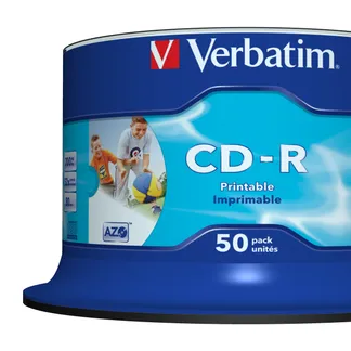 Verbatim CD-R AZO Wide Inkjet Printable no ID 700 MB 52x 50 Stück(e) Verbatim CD-R AZO Wide Inkjet Printable no ID 700 MB 52x 50 Stück(e)