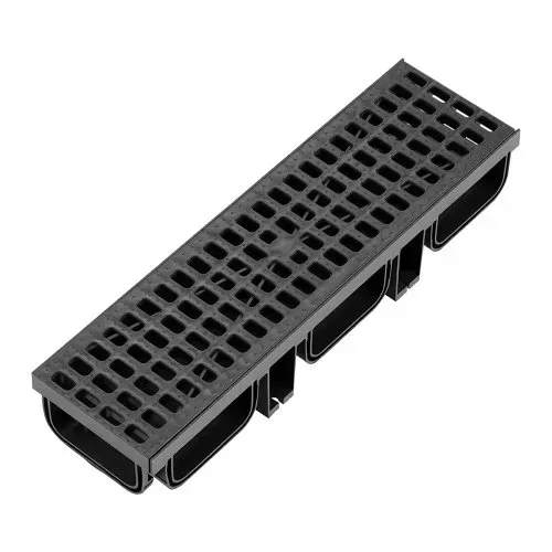 VEVOR 6 Stk. Entwässerungsrinne Bodenrinne aus Kunststoff 510x140x90mm, Abflussrinne mit Rost & Endkappen, 1,5t Belastbarkeit, Max. 13m³/h Durchfluss, Entwässerungssystem für Garten Gehweg Pool – Bild 9