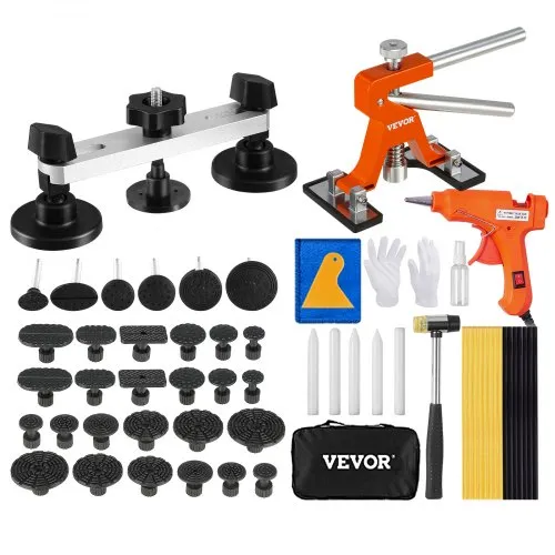 VEVOR 56-teiliger Brücken-Ausbeulen-Abzieher Dellen-Reparaturset, inkl. 20 Abziehlaschen & 6 x Brückenabziehlaschen, Aluminium Ausbeulwerkzeug Entfernung von Beulen, für Autos, Kühlschränken usw. VEVOR 56-teiliger Brücken-Ausbeulen-Abzieher Dellen-Reparaturset, inkl. 20 Abziehlaschen & 6 x Brückenabziehlaschen, Aluminium Ausbeulwerkzeug Entfernung von Beulen, für Autos, Kühlschränken usw.