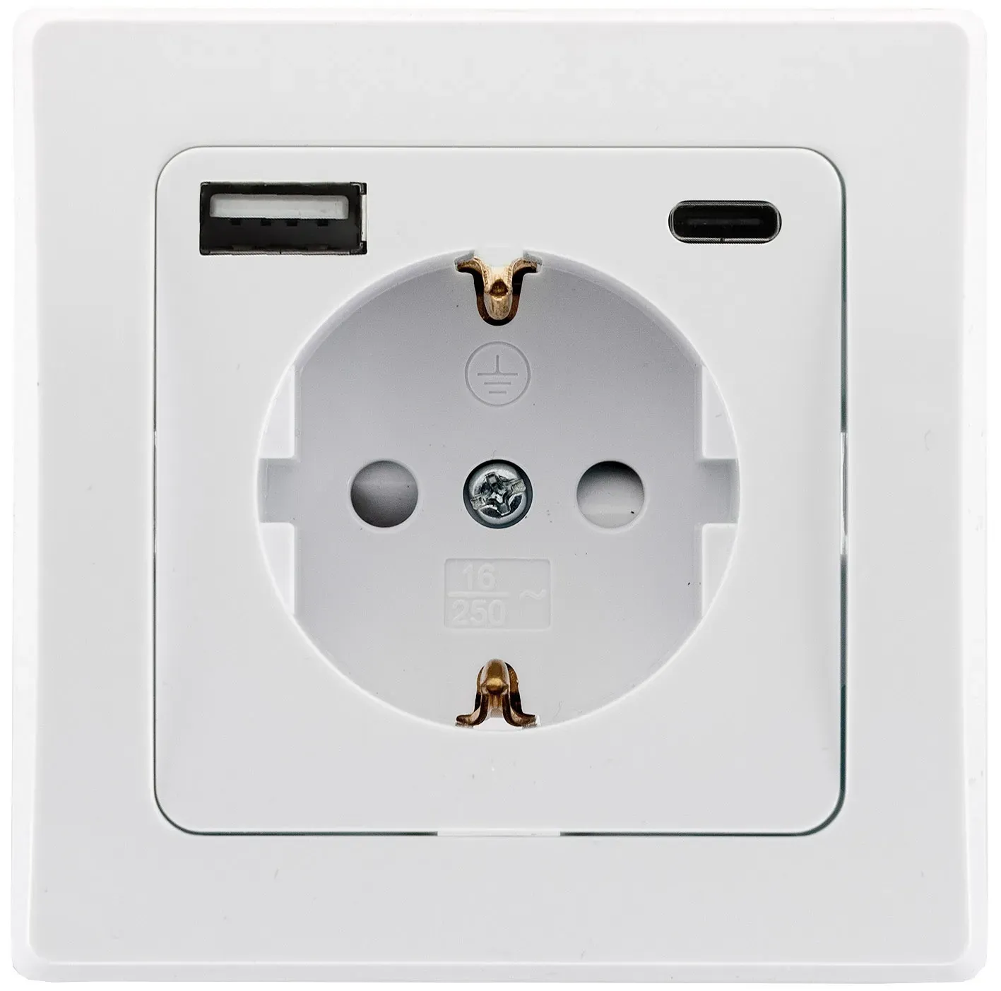 DELPHI Schutzkontakt-Steckdose, weiß 230V~/ 16A, Unterputz, USB-A/C PD 3.0 DELPHI Schutzkontakt-Steckdose, weiß 230V~/ 16A, Unterputz, USB-A/C PD 3.0