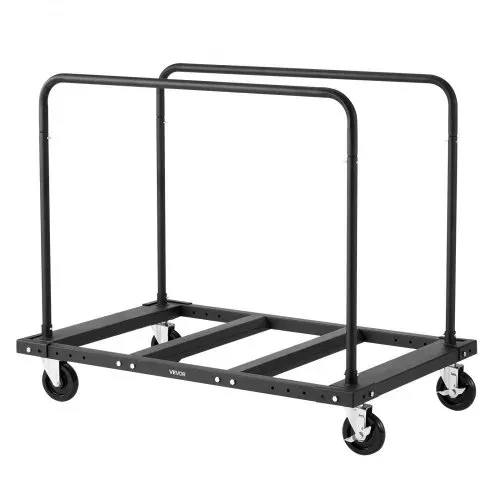 VEVOR Plattenwagen, 816 kg, Transportwagen mit 12,5 mm Lenkrollen, Plattenroller, Rohrbügelwagen mit Zurrgurt & 2 seitlichen Handläufen, Transporthilfe für Fabrik, Lager, Garage, Schwarz – Bild 10