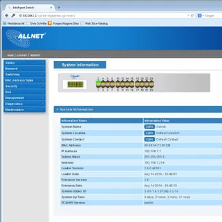 ALLNET Switch smart managed 24 Port Gigabit / 24x LAN / Lüfterlos / 19″ / „ALL-SG8324M“ ALLNET Switch smart managed 24 Port Gigabit / 24x LAN / Lüfterlos / 19″ / „ALL-SG8324M“