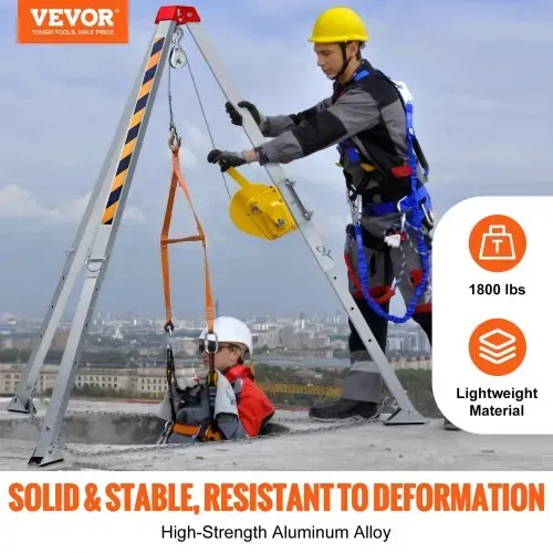 VEVOR Rettungsstativ Stativ-Set, 816,47kg Winde Stativ für beengte Räume mit 2 m Beinen und 30 m Kabel für beengte Räume 10 m Absturzsicherung, Auffanggurt VEVOR Rettungsstativ Stativ-Set, 816,47kg Winde Stativ für beengte Räume mit 2 m Beinen und 30 m Kabel für beengte Räume 10 m Absturzsicherung, Auffanggurt